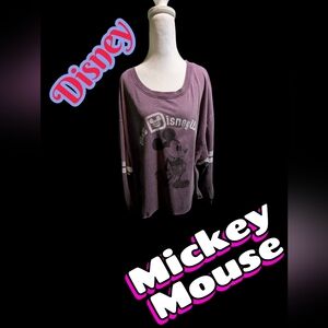 Disney Purple Mickey Mouse Long Sleeve T Shirt